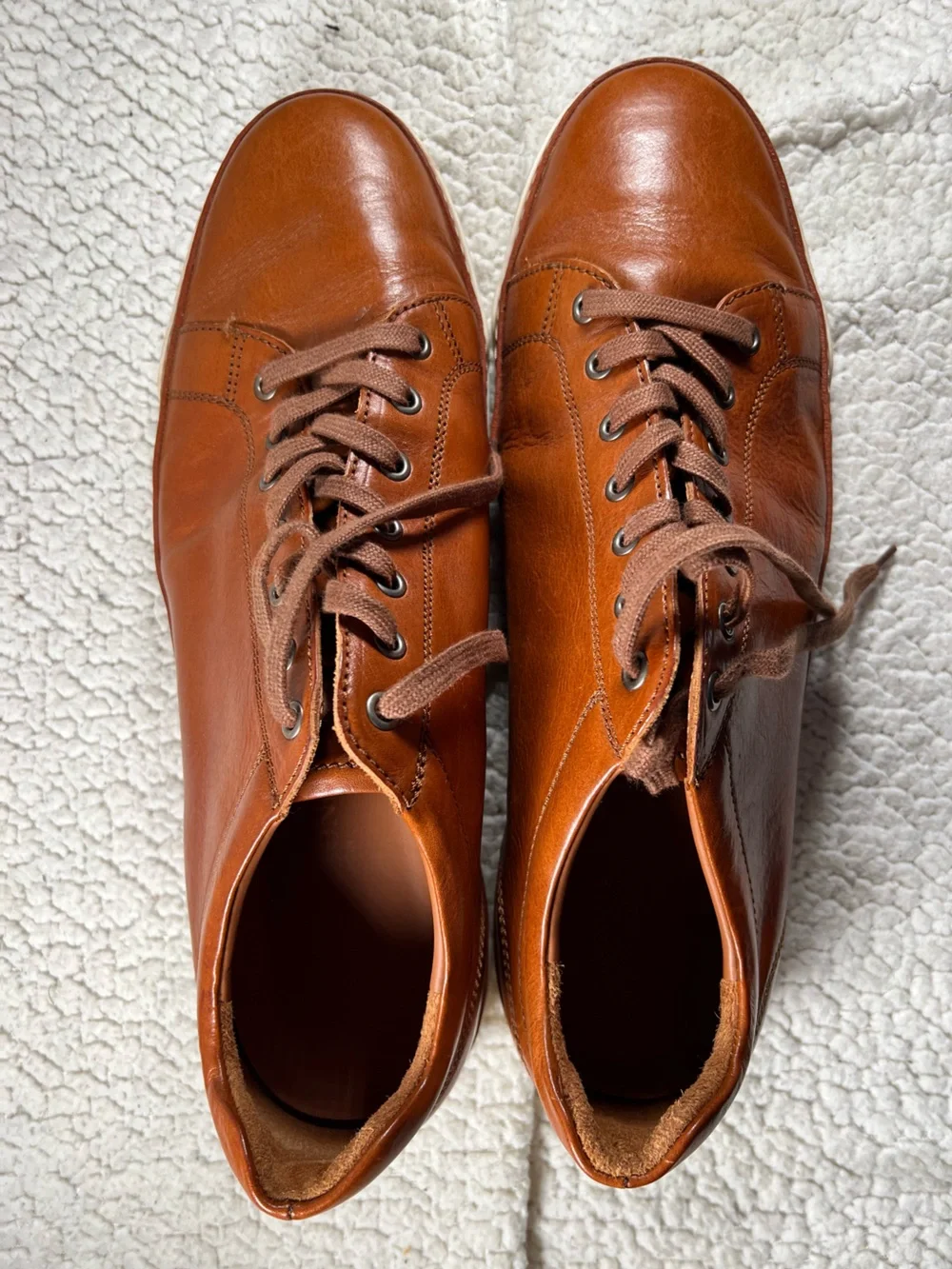 Men’s Allen Edmonds Porter City Derby Lace-Up Sneaker-Brown-Cream Sole size 15